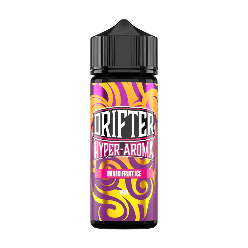 Drifter-hyper-aroma-mixed-fruit-10ml | Vaporstation.gr Οπτική απεικόνιση του Drifter Hyper Aroma Mixed Fruit Ice σε μπουκάλι 120ml