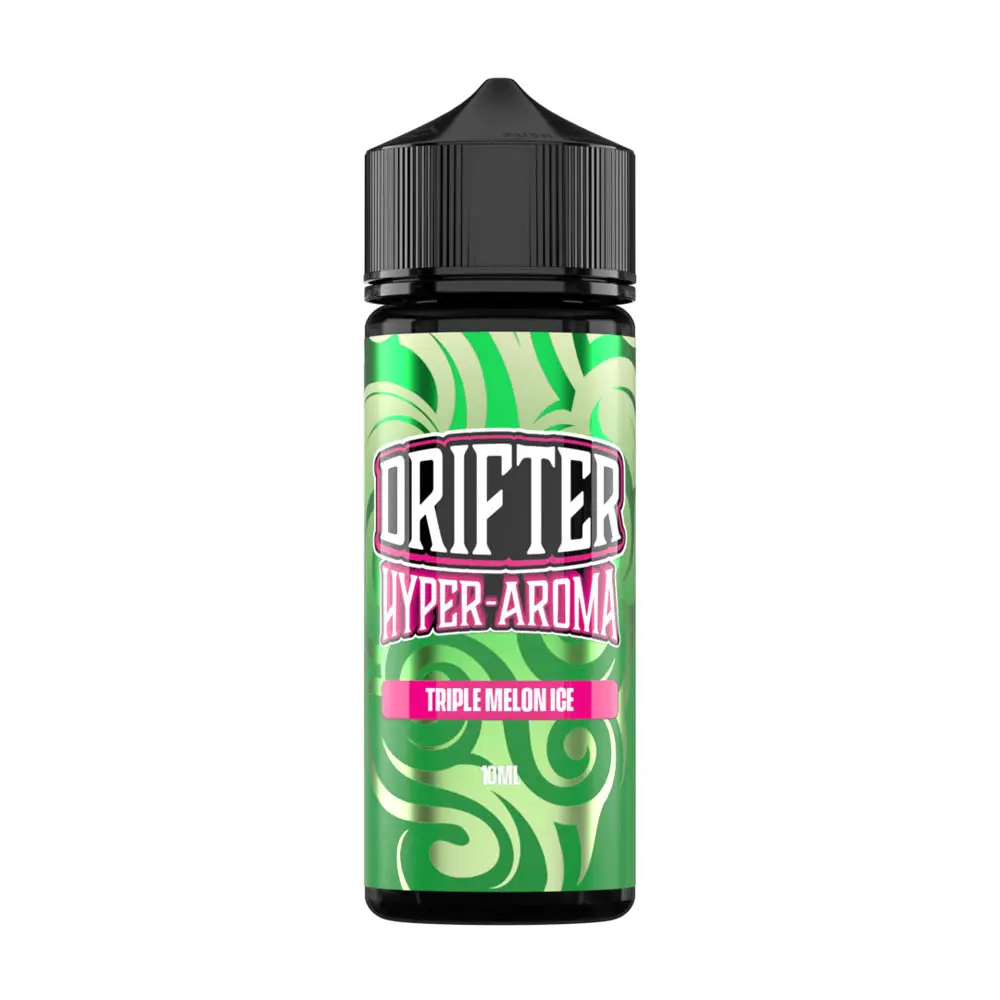 Drifter-hyper-aroma-triple-melon-ice-10ml | Vaporstation.gr Οπτική απεικόνιση του Drifter Hyper Aroma Triple Melon Ice σε μπουκάλι 120ml