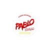 Circular Pablo Lemonade logo bold red PABLO brush lettering Exclusive stamp pale yellow Lemonade ribbon and STRONG NICOPODS arc inside a light circle